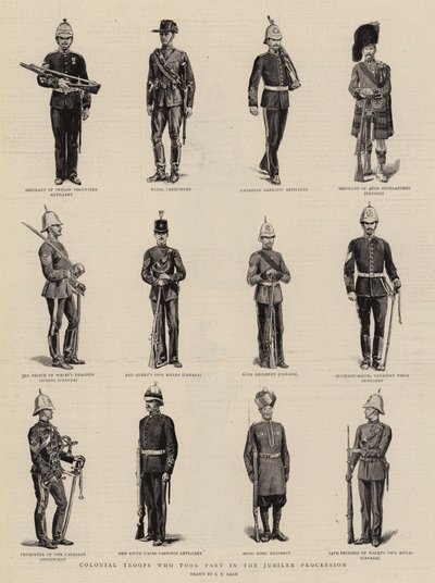 Tropas coloniales que participaron en la Procesión del Jubileo de S.T. Dadd